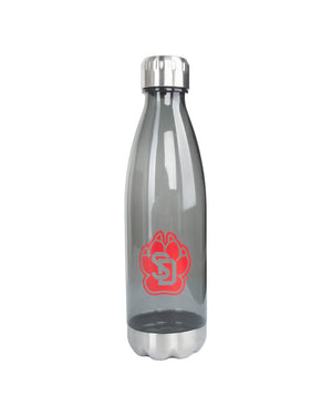 Smoke Grey 25 Ounce water bottle with red SD paw