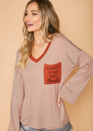 Striped Long Sleeve Knit Top