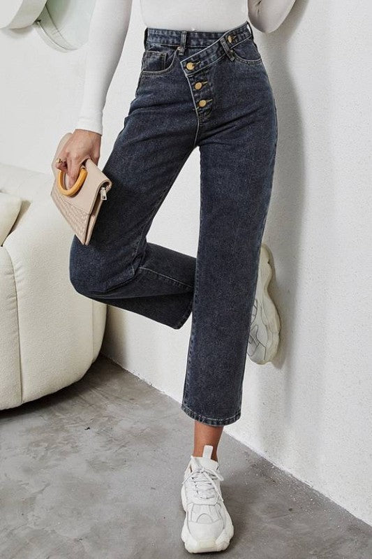 Women's Denim High Rise Straight Leg Jeans