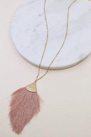 
                
                    Load image into Gallery viewer, Long Gold Chain Necklace with Colored Tassel 30&amp;quot;
                
            