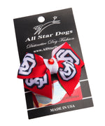 Red dog bow with white SD logo