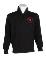 Black quarter zip with red SD paw logo