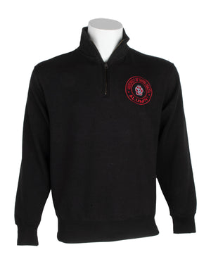 
                
                    Load image into Gallery viewer, Black quarter zip with red SD paw logo
                
            