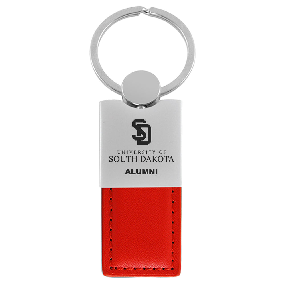 Red Leather Key Chain with Alumni Logo