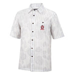 Colosseum Men's White Striped Camp Shirt with Left Chest Logo