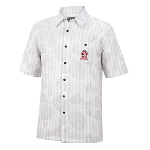 
                
                    Load image into Gallery viewer, Colosseum Men&amp;#39;s White Striped Camp Shirt with Left Chest Logo
                
            