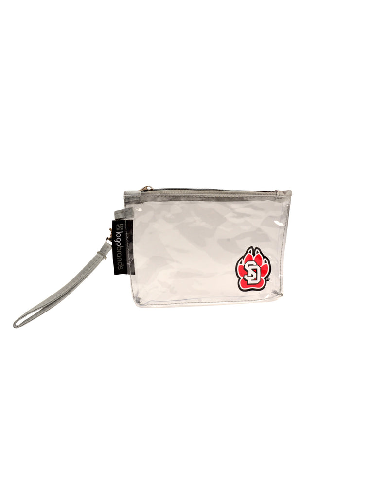 Clear pouch with red SD paw logo 