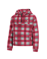 Colosseum Girl's Plaid Poly Qtr Zip Jacket with Hood