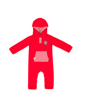 Colosseum Infant Red Romper with Striped Pouch