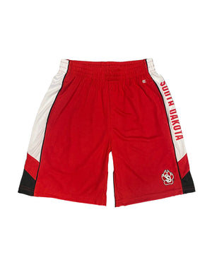 Colosseum Boy's Red Shorts with South Dakota down the side of the shorts