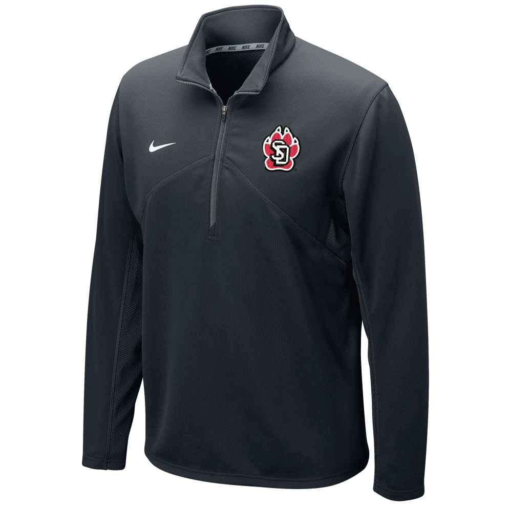 Black quarter zip up with red SD paw