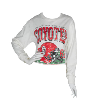 Game Day Social Oversized Cropped Unisex L/S Tee w/ Helmet Graphic