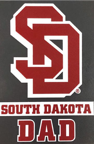 Red and White SD logo and South Dakota Dad Decal