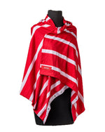 Red and white striped snap scarf