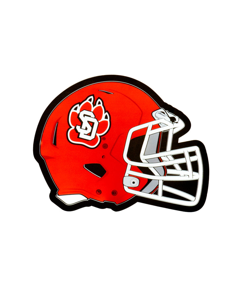 Red USD Football Helmet LED lighted Sign with SD Paw logo on it