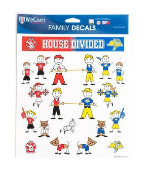 House divided decals with SD family and SDSU family 