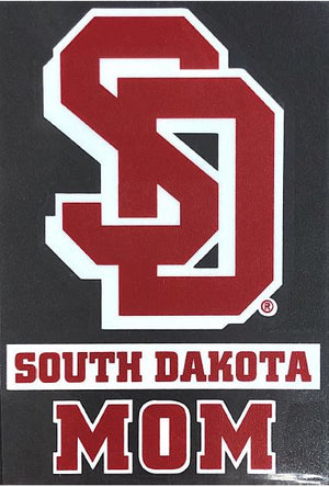 Red and White SD and South Dakota Mom Decal