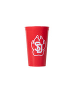 Red Plastic Stadium Cup 22oz with white SD Paw