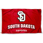 Red flag with SD logo and white South Dakota Coyotes lettering