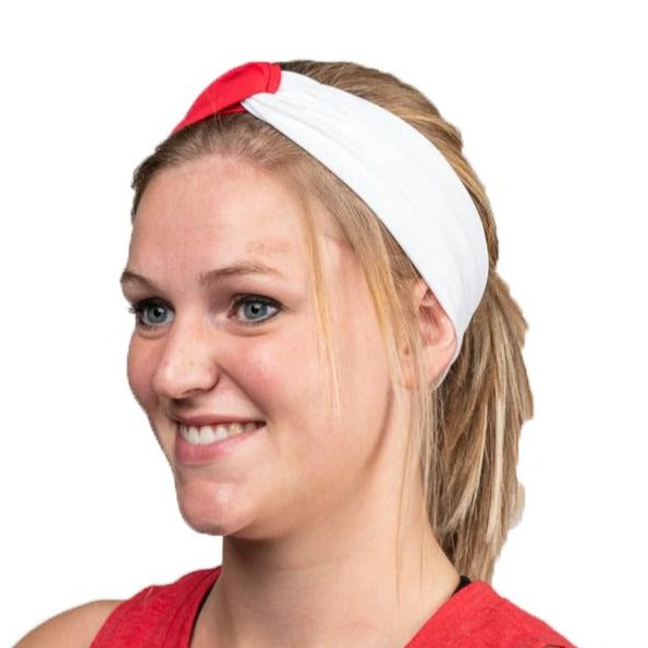 Red and White Knotted Headband