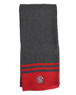 Logo Fit Unisex Red/Charcoal Striped Scarf