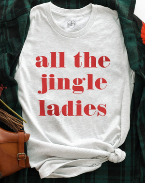 
                
                    Load image into Gallery viewer, All The Jingle Ladies Gray Tee
                
            