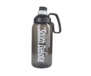 Gray water bottle with South Dakota white lettering 