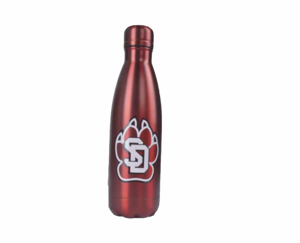 
                
                    Load image into Gallery viewer, Red 17 Ounce water bottle with SD paw
                
            
