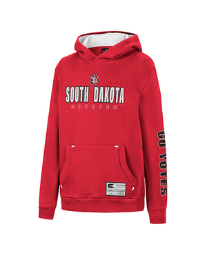 Red Colosseum Boy's Hoodie with Tackle Twill