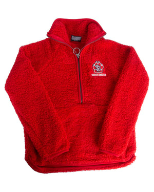 
                
                    Load image into Gallery viewer, Colosseum Girl&amp;#39;s Red 1/4 Zip Fleece Jacket
                
            