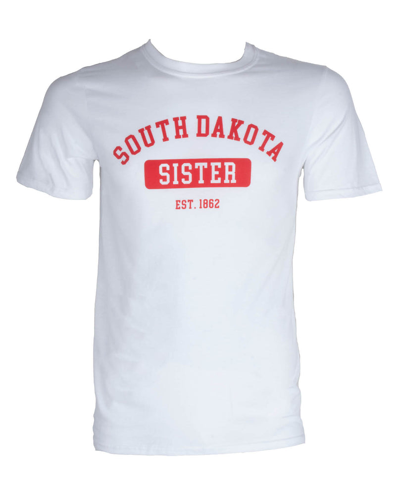 
                
                    Load image into Gallery viewer, University of South Dakota Sister White Tee
                
            