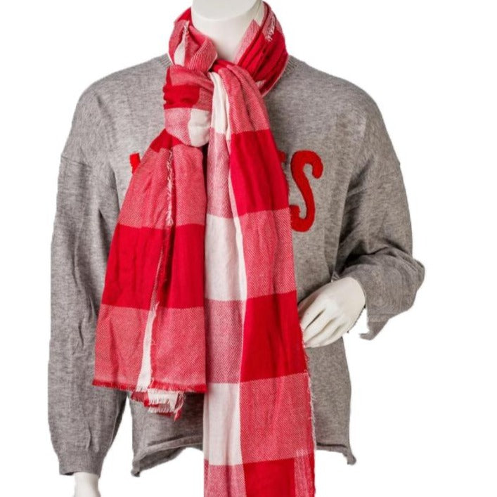 Red and white checkered scarf