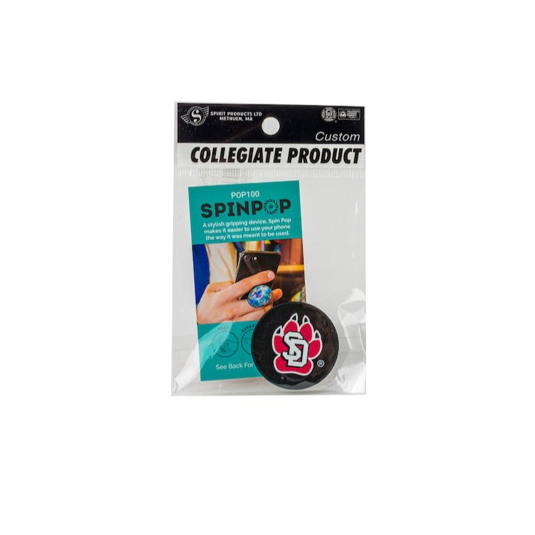 Black Spin Pop phone holder with SD logo 