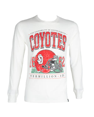 Game Day Social Oversized Unisex White Long sleeve Tee with Helmet Graphic