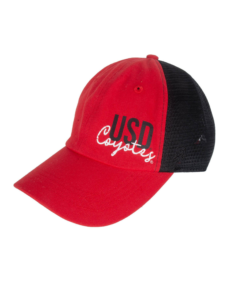 
                
                    Load image into Gallery viewer, Authentic Brand Women&amp;#39;s Black-Red Twill w/Mesh Hat
                
            