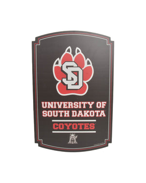 
                
                    Load image into Gallery viewer, Black wooden University of South Dakota sign
                
            