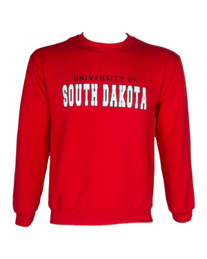 
                
                    Load image into Gallery viewer, University of South Dakota Fleece Crew Red
                
            