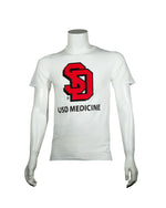 White short sleeve with red SD medical school logo