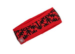 Red SD paw headband with black design 