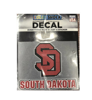Extra large shadowed red SD South Dakota decal