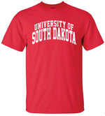 MV Unisex Red Tee with White University of South Dakota