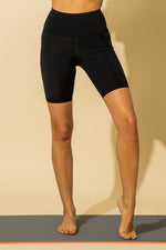 Women's Black 9" Moisture Wicking Short High Waist with Side Pocket