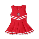 Red and white toddler cheer uniform