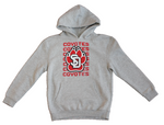 Gray sweatshirt with SD paw and red Coyotes lettering