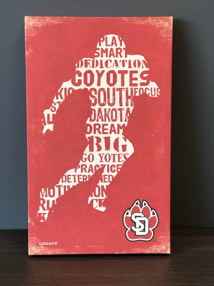 Large Red Canvas with a Football Player