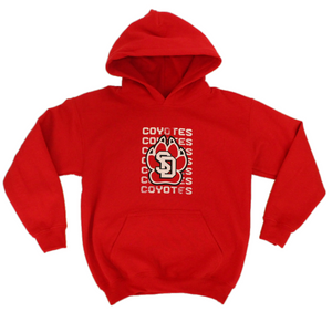 Youth Hoodie with SD Paw repeat Coyotes
