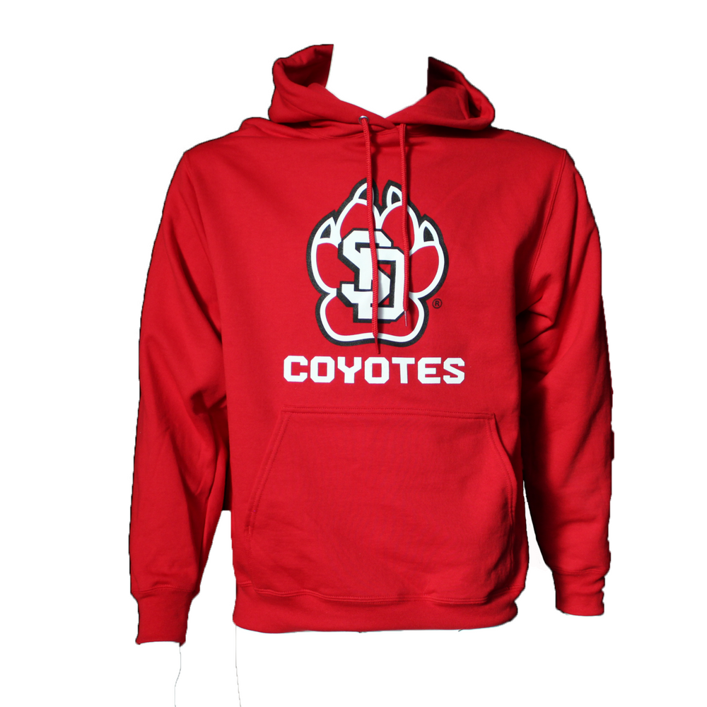 
                
                    Load image into Gallery viewer, Red Hoodie with SD paw and coyotes
                
            
