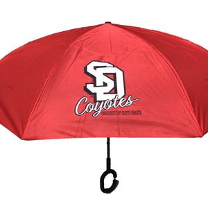 red umbrella with white SD Coyotes