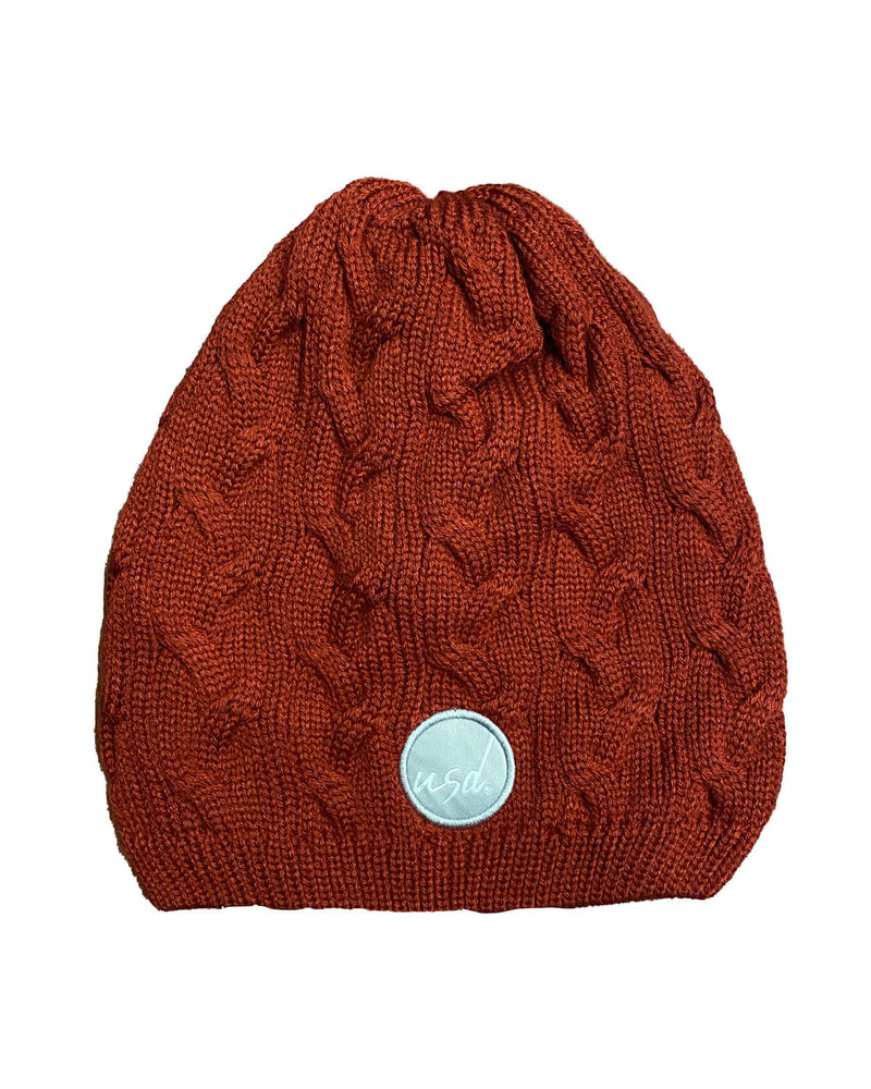 Authentic Brand Women's Acrylic Cable Knit Hat Burnt Orange Color