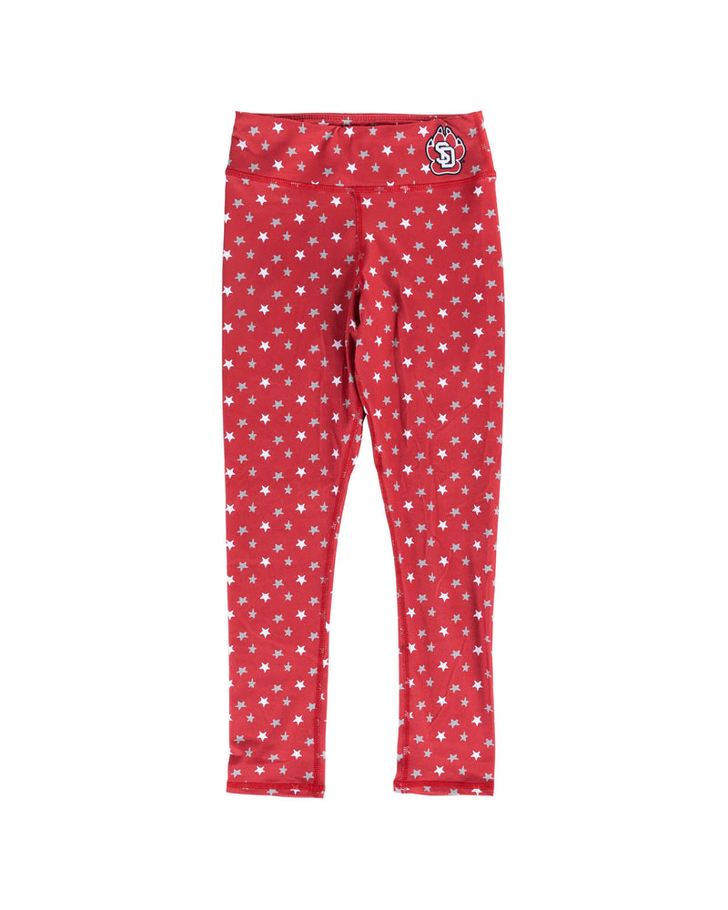 SD Coyotes red leggings with stars